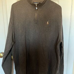 NWOT men’s Brown houndstooth long sleeve pullover sweater.  Size XL. NWOT